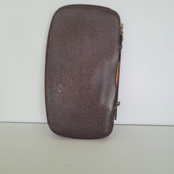 LOUIS VUITTON LV Brown Zip Around Wallet Organizer Atoll Large Clutch Unisex - Picture 2 of 16